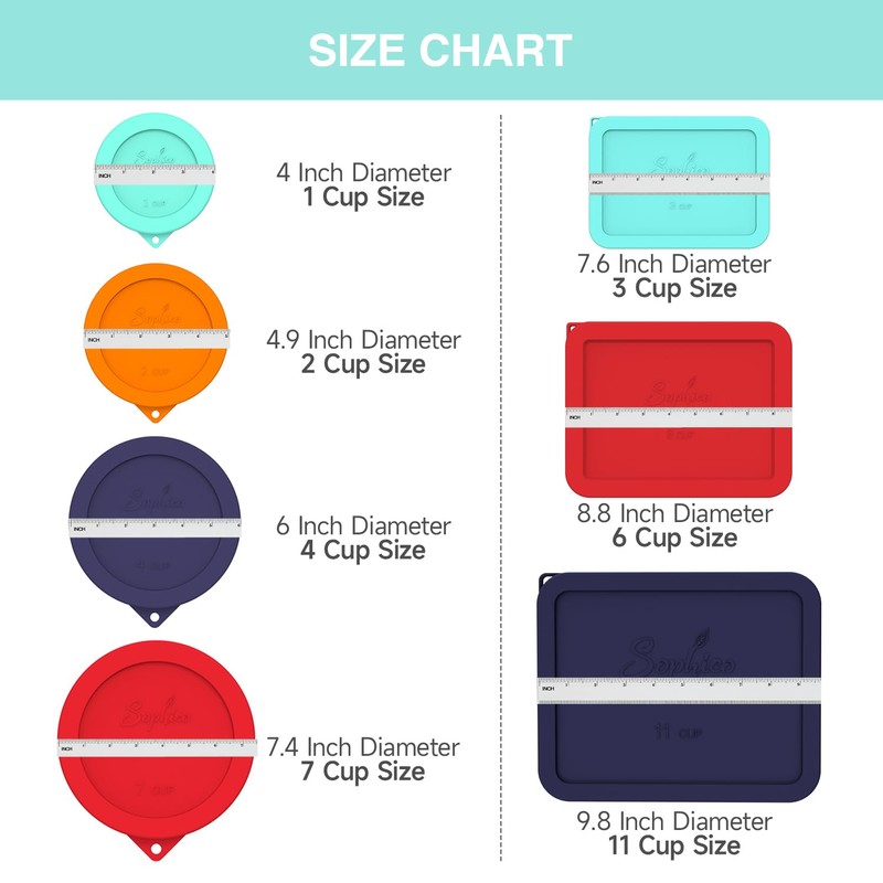 Sophico Round Silicone Storage Cover Lids Replacement for Anchor Hocking
