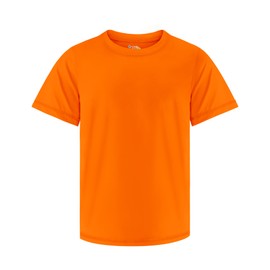 Boys Athletic Shirts UPF 50+ Soccer Tshirt Quick Dry Neon Shirt Activewear Rash Guard for Kids Youth 2T-16 Years, Orange, 4T