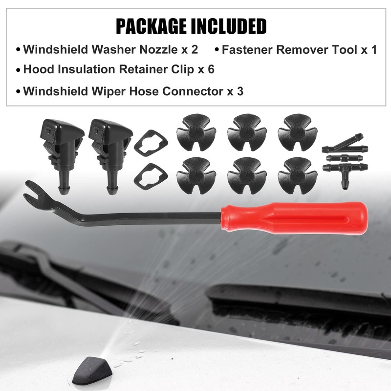 X AUTOHAUX 14pcs Front Windshield Wiper Washer Nozzle Spray Jet