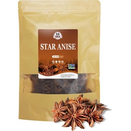 52USA 52USA Star Anise Whole, 4 Ounce (Pack of 1), NON-GMO Verified Chinese Star Anise Whole, Dried Star Anise Pods for Tea and baking