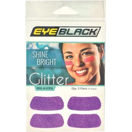 Anderson's Solid Purple Glitter EyeBlacks, 4 Pairs per Package, Wearables, Tattoos, Cheek Cheers, Fan Gear, Sports Fan Gear,School Spirit, Football Cheerleader Accessories, Homecoming