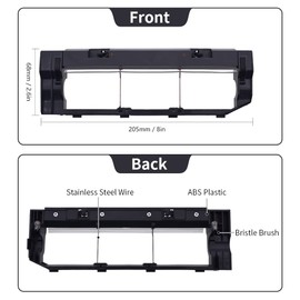 neutop Main Brush Cover Replacement Compatible with Roborock S6 MaxV/Pure, S6, E4, S4 Max, S4, S5 Max, S5, E35 and E2 Robot Vacuum Cleaners, Black, 2-Pack.