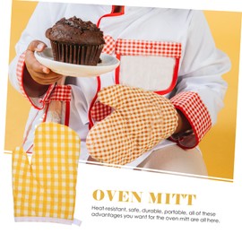 Hoement Children's Thermal Gloves Oven Grilling Gloves Baking Mitts Kitchen Cooking Glove Bbq Baking Glove Bbq Gloves Kitchen Gloves Cooking Gloves Kid Gloves Polyester