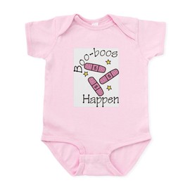 CafePress Boo Boos Happen Infant Bodysuit Cute Infant Bodysuit Baby Romper Petal Pink