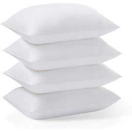 Acanva Basic Bed Pillow Soft Rest Cushion Stuffer for Sleeping, Standard Size, White 4 Count