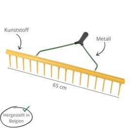 Rekord rake with 16 prongs and leveling edge, plastic, one-sided - without handle, width: 65 cm, garden rake, hay rake, rake, garden tool, lawn rake, leaf rake, rake, garden tool, rake