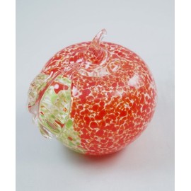 Tripact Inc M Design Art Handcraft Red & Green Speckle Textured Apple Paperweight PW-645 [Kitchen]