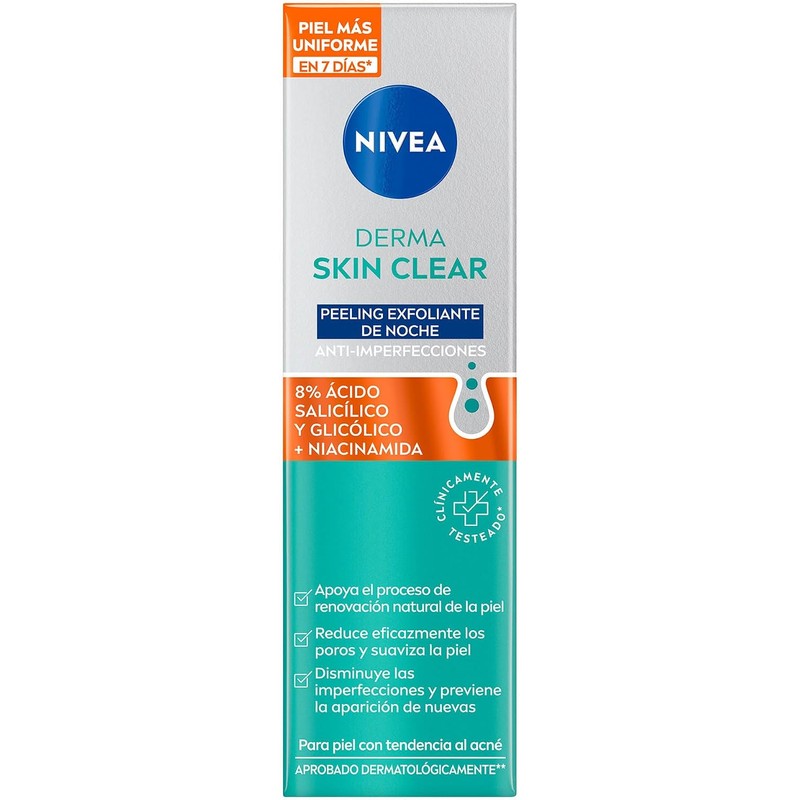 NIVEA Derma Skin Clear Peeling Exfoliante de Noche Anti-imperfecciones (40