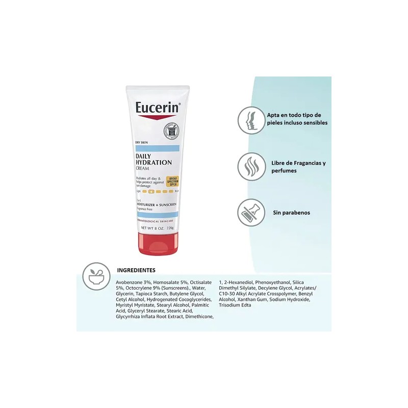 Eucerin Crema Corporal Hidratación Diaria Con Spf 30 Piel S