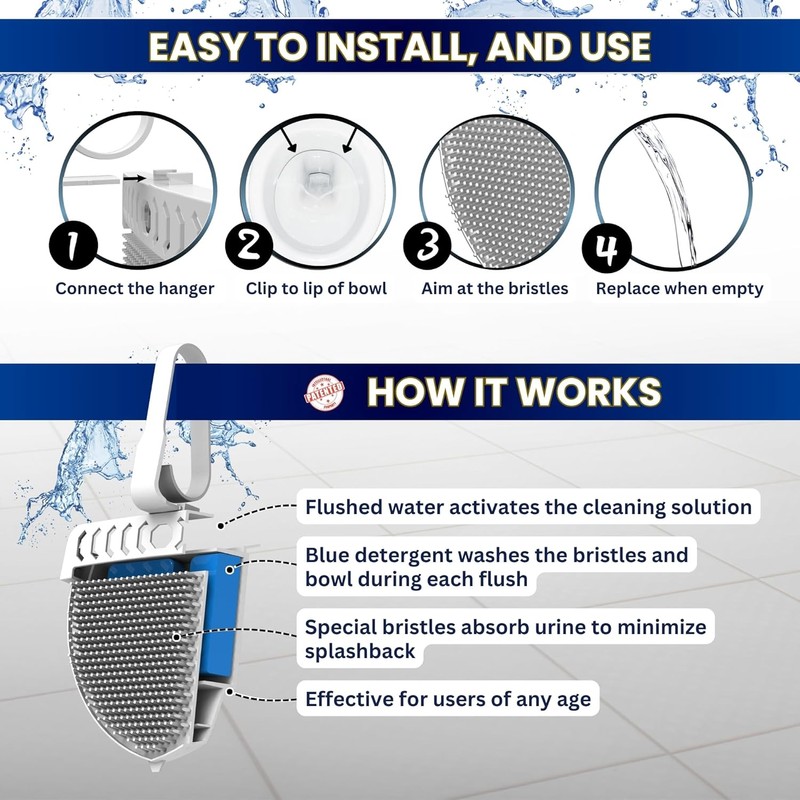 Toilet Clip-On Splash Guard – In-Bowl Odor Control for Bathrooms