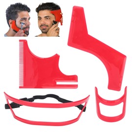 VERALY.MX | Kit 4 Peines Plantillas Diseño Forma para Barba Bigote Barberia Hombres Guía para Moldear la Línea Peinado de Barbero