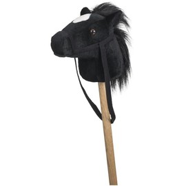 JT International Plush Stick Horse with Multiple Sounds Black