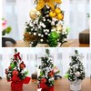 3Pcs Mini Christmas Trees Artificial Table Tops Frost Trees Xmas