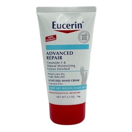 Eucerin 2 Pk Eucerin Advanced Repair Light Feel Hand Creme 2.7 oz Repairs Dry Rough Skin