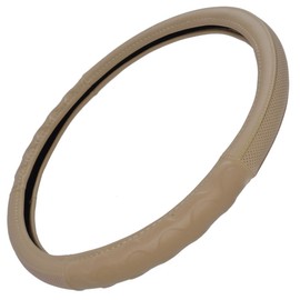 Motor Trend 18" Inch Steering Wheel Cover for Big Rigs Trucks Semis Truckers RVs 18-Wheelers Freight Carrier Tow Trucks Tankers Transporters, Insulated Soft Comfortable, Improve Grip Fatigue - Beige
