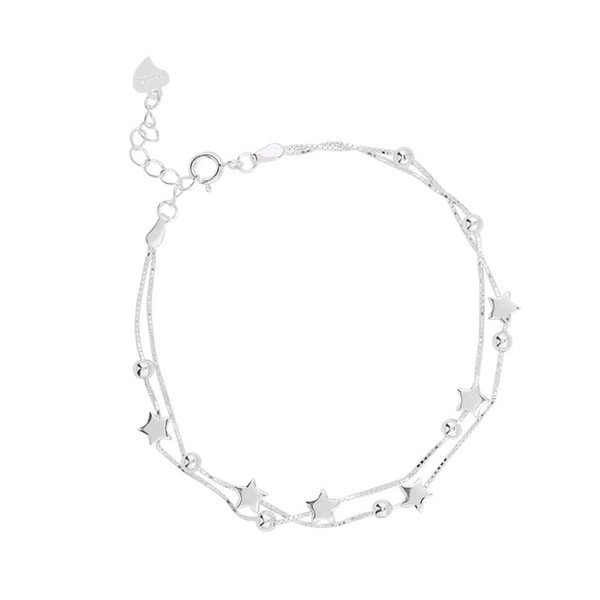 Mini Star Charm Bracelet for Women Girls 925 Sterling Silver