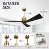 KAPOEFAN 52" Ceiling Fan with Light and Remote,Reversible DC Motor,6Speed,Modern
