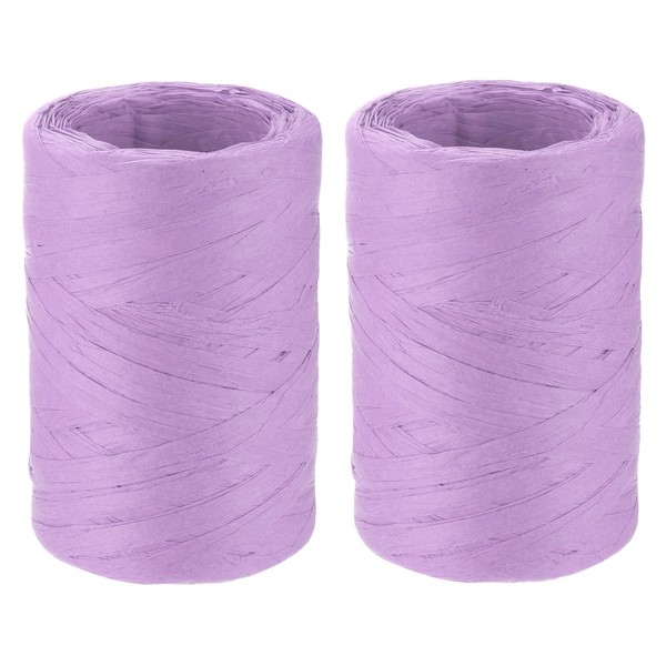 MECCANIXITY 2 Rolls Raffia Paper Ribbon Bulk,1/4 Inch Wide 110