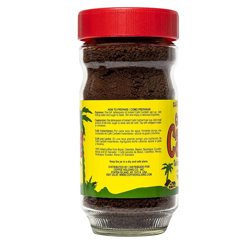 Cafe Caribe Latin Flavored Inspired Instant Espresso Coffee, Dark Roast,