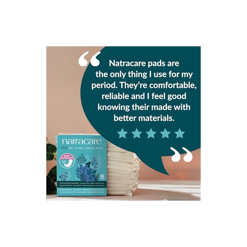 Natracare Natural Ultra Pads Organic Cotton Cover, 12 Count
