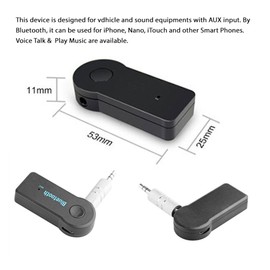 Wireless Bluetooth 3.5mm AUX Audio Music Receiver - Stereo Home & Car Adapter, Hands-Free Calling, Bluetooth 4.0, Portable Wireless Streaming for Speakers, Headphones, and Car Audio Systems