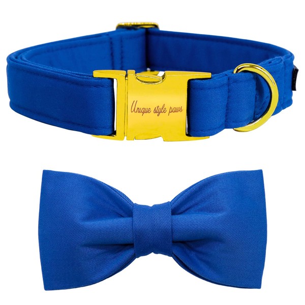 Unique style paws Dog Collar with Bowtie, Soft Cotton Collar