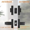 Probrico Flat Black Square Entry Levers Locksets and Double Cylinder