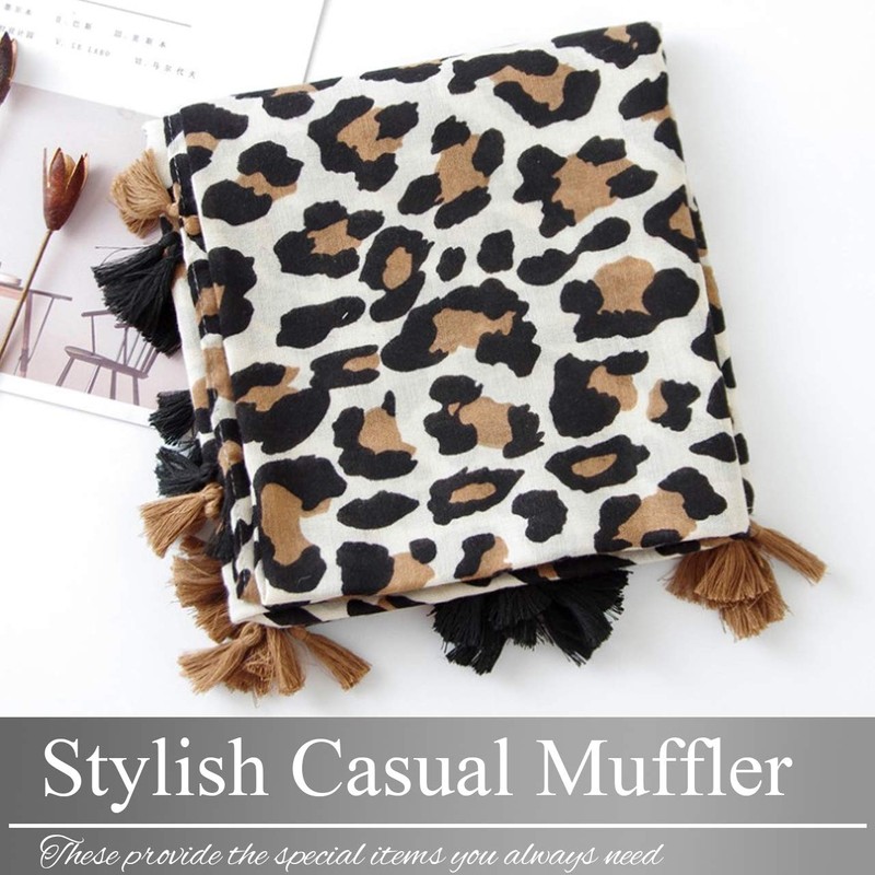 BUZZxSELECTION Women's Stole Leopard Print Large Scarf Animal Design SK003