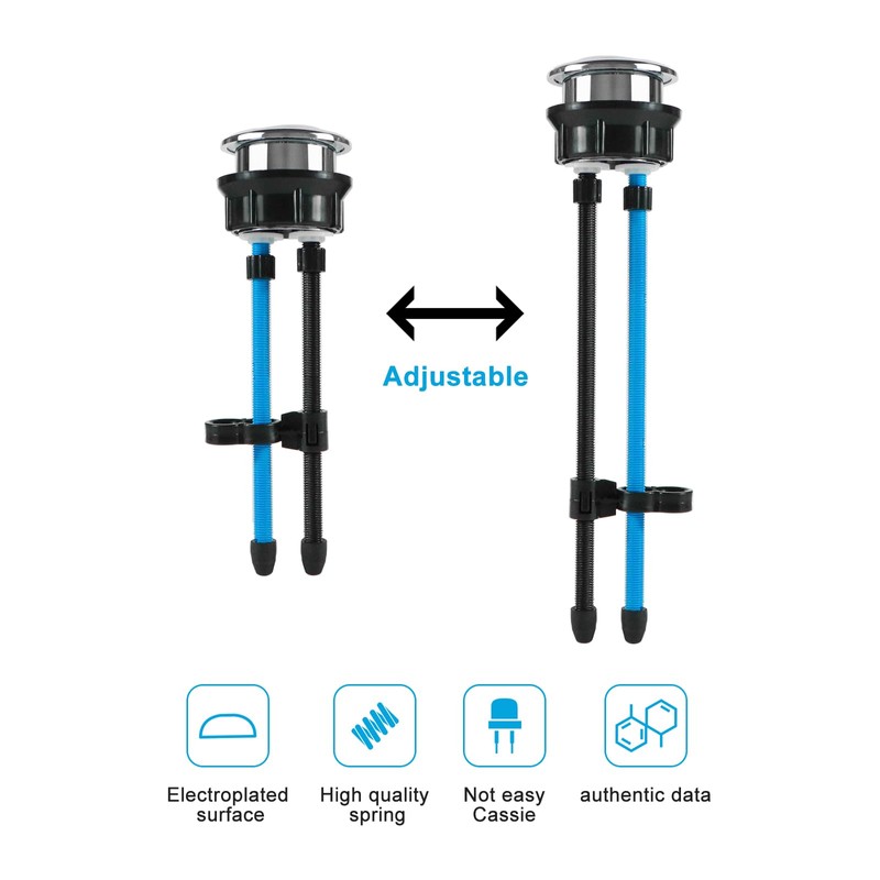 Toilet Push Button, 38mm Thread Diameter Dual Push Flushing Button,