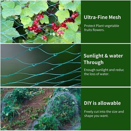 Aoipend Bird Netting for Chicken Coop - 20x20ft Poultry Netting Over Chicken Run & Chicken Pen, Heavy Duty 1” Mesh Garden Net for Blueberry Bushes, Fruit Trees and Vegetable Against Birds, Deer