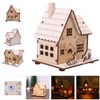 Toddmomy Wooden Christmas House LED Light House Illuminated Wooden House