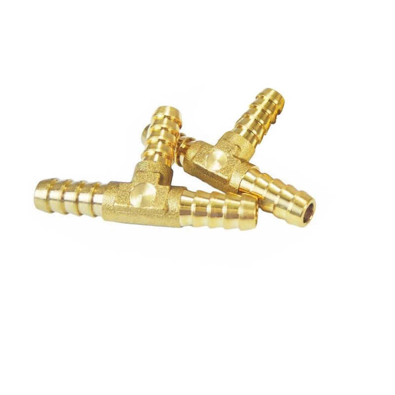 sashow 5/32" Brass ID Hose Barb Tee 3 Way Union