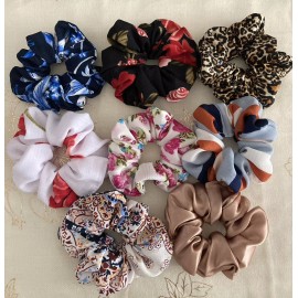 Margaritas Scrunchies Hair Lot 8 Pieces Varios Fabrics And Colors New