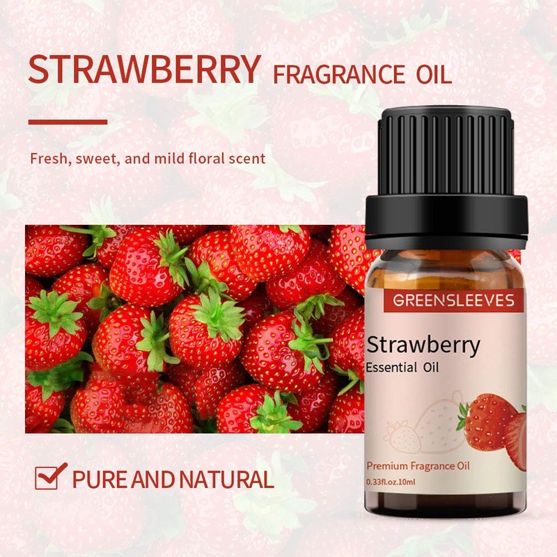 GREENSLEEVES Strawberry Cherry Essential Oil Set for Diffuser, Humidifier, Massage