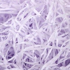 LORJE Raffia Grass Shredded Tissue Paper, Filler for Wrapping Gifts, Easter Basket Filler,Basket Shreds Crinkle Paper Party Gift Packaging Filler (Light purple)