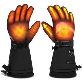 Aotomee Heated Gloves for Men Women Rechargeable, 3000mAh Battery Up to 10 Hours, 10S Fast Heating, Full-Finger Warmth & 3 Heat Settings, Windrproof&Waterproof