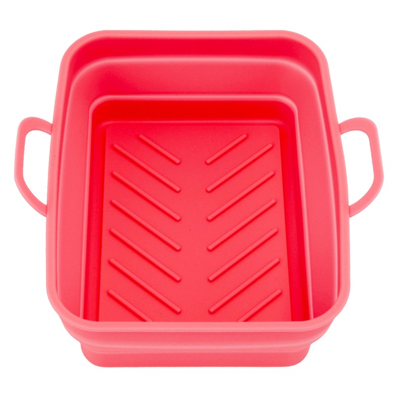 2Pcs Fryer Liner Heat Resistant Silicone Groove Design Easy to