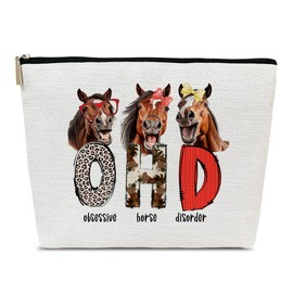Ythuil Horses Makeup Bag, Funny Cosmetic Bag for Purse, Gifts for Animal Lovers, Owner, Women, Besties, Daughter, Best Friends, Obsessive Horse Disorder