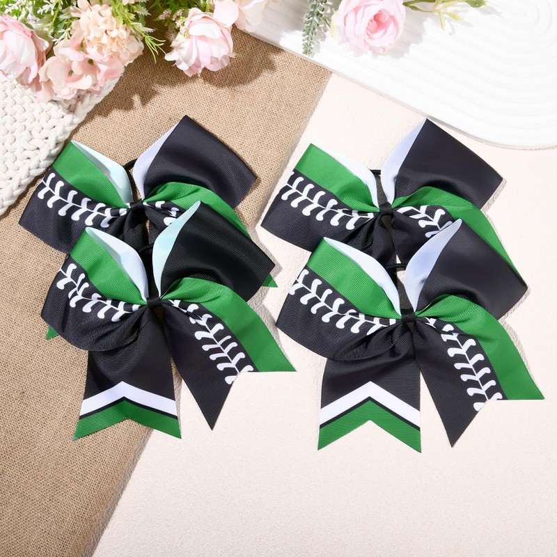 DEEKA 12 PCS Softball Cheer Bows 8" Softball Thread Large