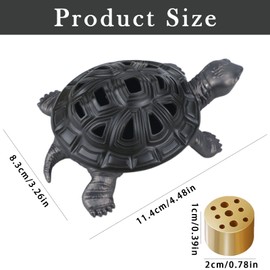 Incense Holder, Large Turtle Incense Burner with Multi-Hole Cone Holder for Meditation, Yoga, and Aromatherapy, Decorative Zinc Alloy Design