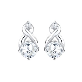 Elli Women's Infinity Earrings with Zirconia Crystals Glamour Elegant in 925 Sterling Silver, Sterling Silver Cubic Zirconia, Cubic Zirconia