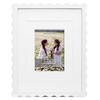 Scalloped 11x14 Picture Frame, Real Glass Wood Frame with Reversible