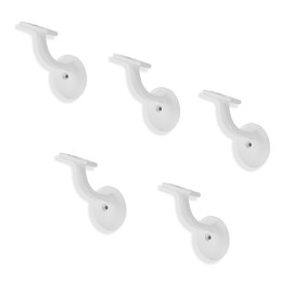 ZAUYX 5 Pack 3 Inch White Handrail Stair Brackets Stair Heavy Duty Stair Brackets Support Handrail Brackets for Stairways