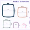 5PCS Square Embroidery Hoops, Plastic Cross Stitch Hoops, Screw Fixing