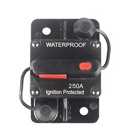 wohhom WOHHOM 250 Amp Circuit Breaker with Manual Reset 12V-36V DC Waterproof Surface Mount for Car Audio Rv Marine Boat Truck Trolling Motors, 30-300A Car Speaker Resettable Fuse