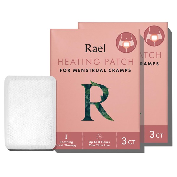 Rael Heating Pad, Herbal Heating Patches - Period Heating Pads for Cramps, Heat Therapy, Ultra Thin Design, On The Go Size, for All Skin Types (6 Count)