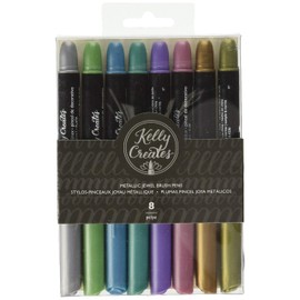 Kelly Creates 718813435550 Metallic Jewel Brush Pens 8/Pkg
