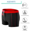 Aquarti Men's Swimming Trunks Short with Contrast Piping, 010 Black/Red