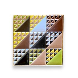 Quilt Inspired Enamel Pins, 1" Pins Featuring Quilt Block Patterns, Vibrant, Geometric Lapel Pin, Contemporary Design, Abstract Modern Brooch (Flying Geese)