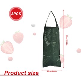 PHMING Pack of 3 Plant Bags, Plant Bags with 10 Holes, Breathable Plant Bags for Outdoors, Vertical Hanging Plant Bags for Strawberries, Tomatoes, Vegetable Plants